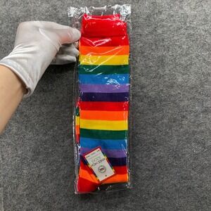 NWT Rainbow Striped Knee High Socks Unisex OS Multicolor Casual Parade Y2K